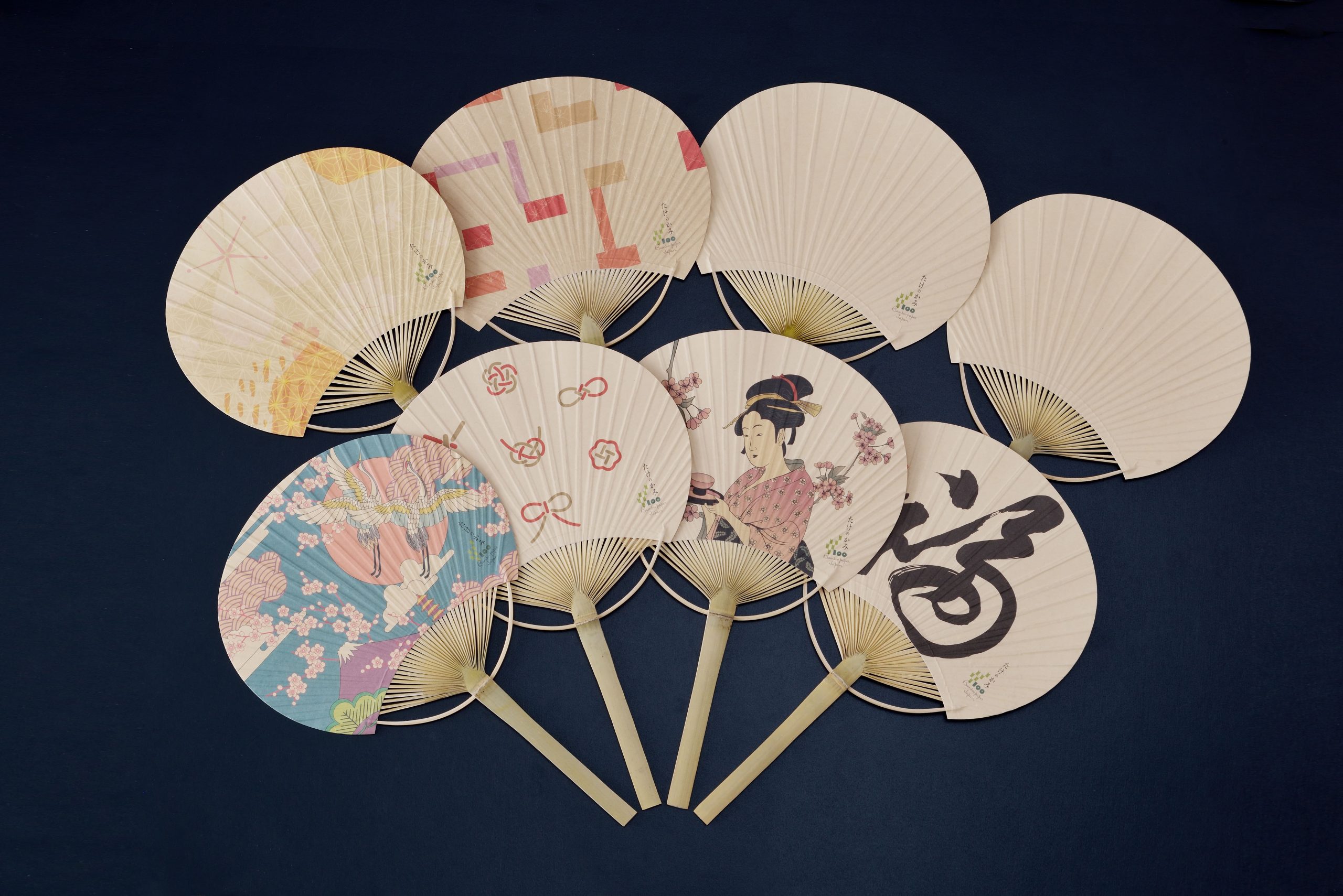 BAMBOO FAN “BAMBOO PAPER PASTE BAMBOO UCHIWA”